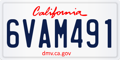 CA license plate 6VAM491