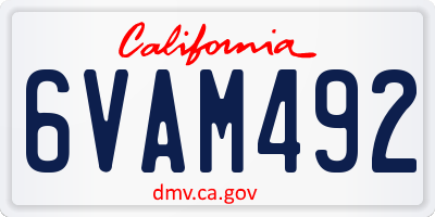 CA license plate 6VAM492