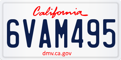 CA license plate 6VAM495