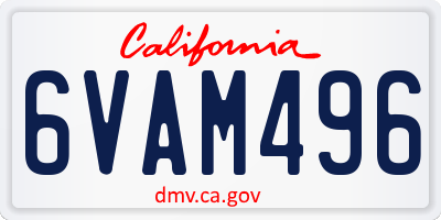 CA license plate 6VAM496