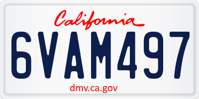 CA license plate 6VAM497