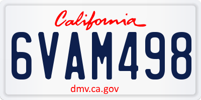 CA license plate 6VAM498