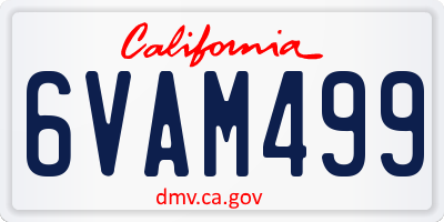 CA license plate 6VAM499