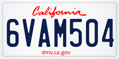CA license plate 6VAM504