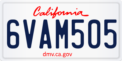 CA license plate 6VAM505