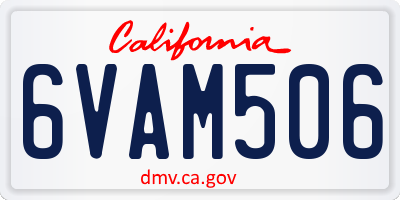 CA license plate 6VAM506