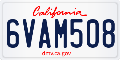 CA license plate 6VAM508