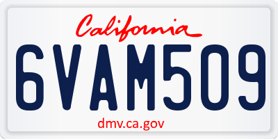CA license plate 6VAM509