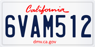 CA license plate 6VAM512