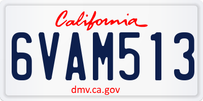 CA license plate 6VAM513