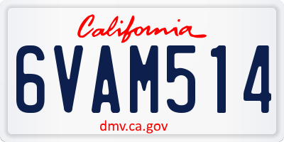 CA license plate 6VAM514