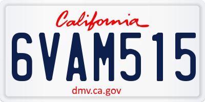 CA license plate 6VAM515