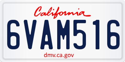 CA license plate 6VAM516