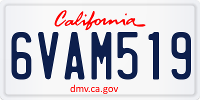 CA license plate 6VAM519