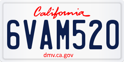 CA license plate 6VAM520