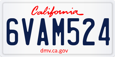 CA license plate 6VAM524