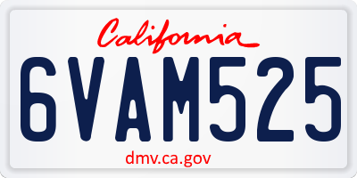 CA license plate 6VAM525