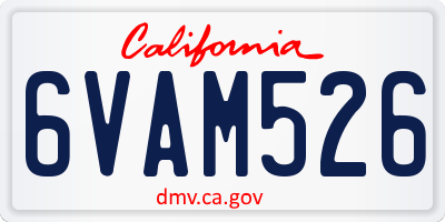 CA license plate 6VAM526
