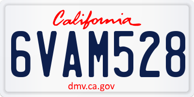 CA license plate 6VAM528