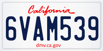 CA license plate 6VAM539