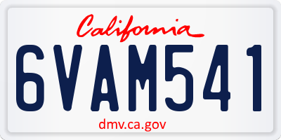 CA license plate 6VAM541