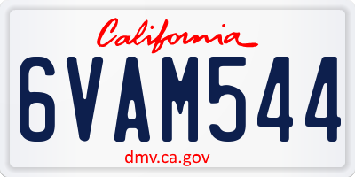 CA license plate 6VAM544