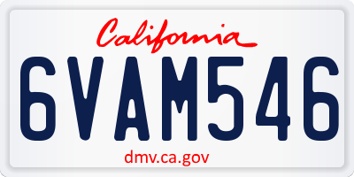 CA license plate 6VAM546