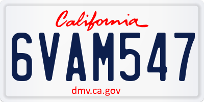 CA license plate 6VAM547