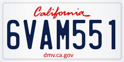 CA license plate 6VAM551