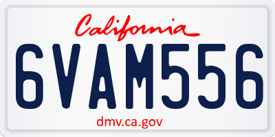 CA license plate 6VAM556