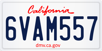 CA license plate 6VAM557