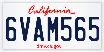 CA license plate 6VAM565