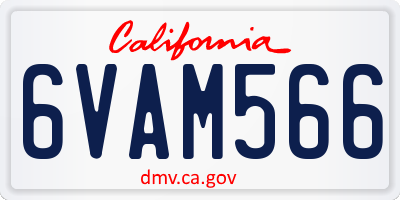 CA license plate 6VAM566
