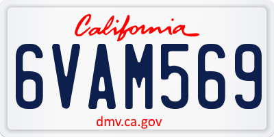 CA license plate 6VAM569