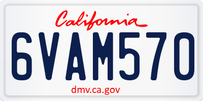 CA license plate 6VAM570