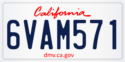 CA license plate 6VAM571