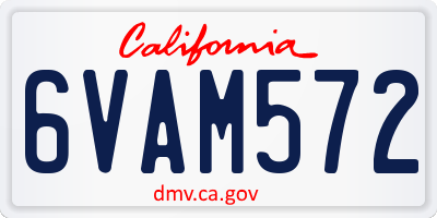 CA license plate 6VAM572