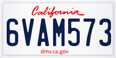 CA license plate 6VAM573
