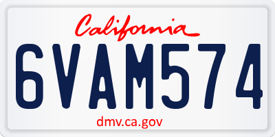 CA license plate 6VAM574