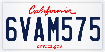 CA license plate 6VAM575