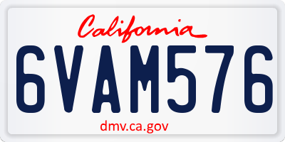 CA license plate 6VAM576