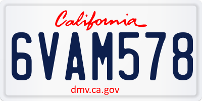 CA license plate 6VAM578