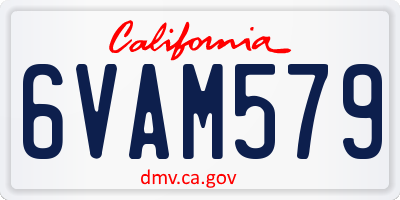 CA license plate 6VAM579