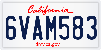 CA license plate 6VAM583