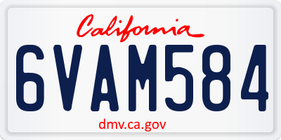 CA license plate 6VAM584