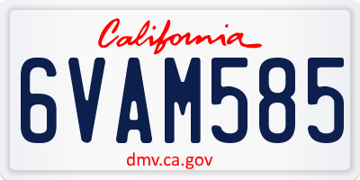 CA license plate 6VAM585