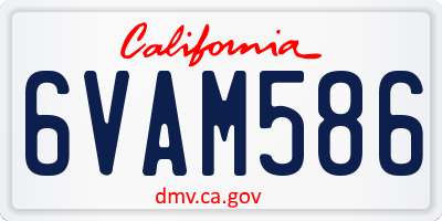 CA license plate 6VAM586