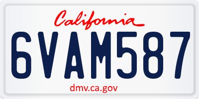 CA license plate 6VAM587