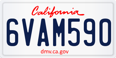 CA license plate 6VAM590