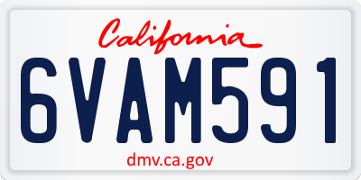 CA license plate 6VAM591
